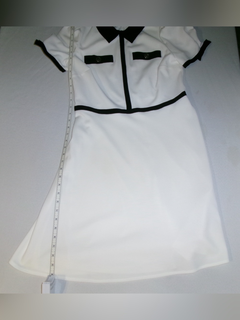 Karl Lagerfeld Paris Black & White Contrast Fit & Flare Dress